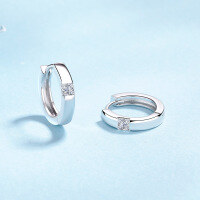 wholesale S925 Silver 3*3 Moissanite Square Stud Earrings for Women, Minimalist and Stylish-Moissanite 60 points 925 silver