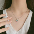 wholesale S925 Silver New Women's Design Small Niche Heart Zircon Light Luxury Collarbone Chain Minimalist-0-3