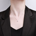 S925 Silver Plated White Gold Moissanite Necklace, Amazon Hot Seller, Simple and Elegant European and American Jewelry, Ready Stock-0-2