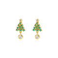 wholesale S999 Sterling Silver Christmas Tree Earrings for Women, Unique and Festive Winter Accessory-0-5