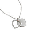 wholesale S925 Sterling Silver XT263 Korean Version INS Minimalist Dual Heart Pendant Necklace, Versatile Silver Chain Accessory-0-4
