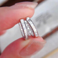 wholesale Metal material first, ZHUO ZHI FAN Jewelry new Roman geometric ear clips for men and women, trendy minimalist earrings-E231 Platinum &gt; 925 Silver