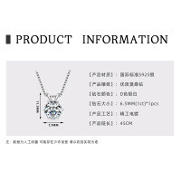 S925 Sterling Silver 2ct Moissanite Sweet Heart Necklace-[Six Claws] K Silver  925 Silver