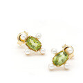 wholesale Metal Material First: Pure Silver Gold Plated Dunli New Japanese Style Fresh and Natural Peridot Stud Earrings for Women, Direct Wholesale from Manufacturer-0-3