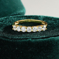 18K Gold Plated S925 Silver Moissanite Seven Star Ring-0.7CT (set with moissanite)  7 yards