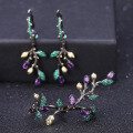 wholesale S925 Silver Vintage Natural Style Designer Jewelry Earrings Live Broadcast Supply with Genuine Colored Gemstone Ear Drops-0-2