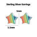 wholesale 925 Sterling Silver Irregular Colorful Stud Earrings For Women-0-6