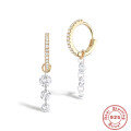 wholesale S925 Sterling Silver Zircon Ear Hoops, Cross-border Hot Sales, Elegant and Versatile Fashion Ear Clasps-0-5