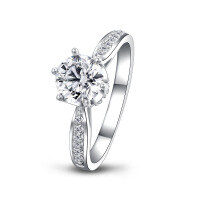 wholesale S925 Sterling Silver, Free Shipping [Clearance Ring] Women's Double-Layer Stackable Moissanite-Inspired Ring with a Luxurious High-End Feel-J Style [Clearance Free Shipping] &gt; US Size 8.5