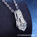 S925 Sterling Silver Moissanite Pendant Necklace, Women's Minimalist Luxury-0-0