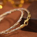 wholesale 925 Silver Plated with 18K Yellow Gold and Rose Gold Italian Import Three-Color Twisted Shank Bracelet-0-1