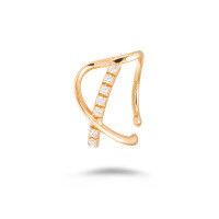 wholesale S925 silver plated with 14K gold white zirconium ear clips for daily wear, sourced directly from jewelry manufacturers for wholesale-White zirconium ear clip (single)  925 silver