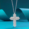wholesale 925 Sterling Silver Full Diamond Sparkling Cross Pendant Women's Fashion Versatile Essential Heart Necklace Women's Drop Shipping Live-0-0