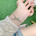 wholesale S925 Silver Chinese Style Handmade Artisan Jade Bamboo Knot Tassel Bracelet, Fashionable Retro Niche Broken Silver Jewelry Accessory-0-1