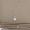 wholesale S925 Sterling Silver Cherry Blossom Smile Style Pearl Pendant Necklace, Light Luxury Niche Single Divine-Grade Collarbone Chain-0-0