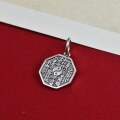 wholesale 925 Sterling Silver Shan Gui Coin Tai Chi Bagua Pendant DIY Braided Cord Bracelet Accessory Keychain Necklace-0-5