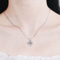 wholesale S925 Sterling Silver Pendant Women's Love at First Sight Heart Pendant Douyin Same Style 80-Point Four-Prong Moissanite Necklace Collarbone-0-3