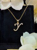 S925 Silver 18k Gold-Plated Moissanite Alphabet Pendant Necklace, DIY Gift-0-28