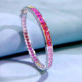 wholesale S925 Silver Full Diamond Bracelet with Borderless Inlaid Colorful Diamonds in Rainbow Candy Colors, a European and American Fashion New Product by Mu Jing Jewelry-0-1