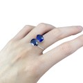 wholesale Metal Ring, Zhuo Zhifan Live Broadcast Same Style, Imported New Design, Waterdrop 3-Carat Blue Spinel 8*12 Open Adjustable Ring-0-4