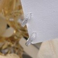 wholesale S925 Sterling Silver Three-Row Diamond Semi-Hoop Earrings with Ultra-Sparkling Diamond Accents, Fashionable and Versatile Trendy Earrings for Women-0-3