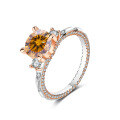 wholesale S925 Sterling Silver & Rose Gold 2ct Moissanite Ring for Women, High-End Silver Jewelry, Mosanit Accessories-0-3