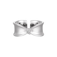wholesale S925 Sterling Silver Smooth Wide Rope Knot Ring Women Minimalist Style Small Personality Ins-JT988/Wide Version [Approximately Size 14/Adjustable] > Opening Adjustable
