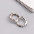 wholesale S925 Sterling Silver Hollow Double-Layer Striped Diamond-Inlaid Ear Clasps, Fashionable Minimalist Niche Design Earrings Gift for Women-0-2