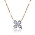 wholesale S925 Sterling Silver Champagne Gold Petal Minimalist High-End Fashion Versatile Moissanite Necklace Holiday Gift-0-4