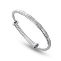 wholesale 9999 Pure Silver Solid Sterling Silver Bamboo Joint Bangle for Women, Bamboo Symbolizing Peace Gift for Mother's Day-0-4
