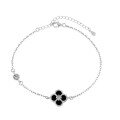 wholesale S925 Sterling Silver Korean-style Ins Fashion New Four-leaf Clover Round Diamond Zircon Design High-end Sense Bracelet for Women-0-9