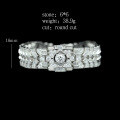 wholesale 925 Silver Gold-Plated Bracelet with High-Carbon Diamond, White G Color, Round Cut, Art Deco Vintage-Style Versatile Women's Bracelet-0-1