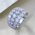 wholesale S925 Silver Full Diamond Inlay High-End Zircon Fashion Ring for Women, Xiaohongshu Live-0-2