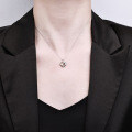 Sterling Silver Unicorn Moissanite Heart Pendant Necklace-0-2