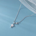 wholesale S925 Sterling Silver Fresh and Sweet Ins Style Small and Unique Design Personality Full Diamond Five-Pointed Star Necklace Y01854-0-2