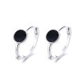 wholesale S925 Sterling Silver Korean Style Ins Minimalist Mini Black Heart Drip Glaze Ear Studs Small Niche Versatile Ear Clips-0-6