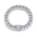 wholesale S925 Sterling Silver Cross-Border Amazon Best-Selling Cuban Chain with Moissanite 12mm Bracelet for European and American Hip-Hop Trendy Men-0-5