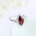wholesale S925 Silver Inlaid Natural Gemstone Ring with Luxurious High-End Natural Garnet, Live Stream Supply, Ready Stock-0-2