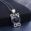 wholesale S925 sterling silver with synthetic crystal minimalist fashion women's pendant necklace wholesale-0-2