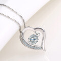 wholesale S925 Sterling Silver Source Factory New Simple and Elegant Zircon Heart-Shaped Pendant Necklace for Women Wholesale-0-5