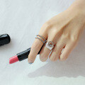 wholesale S925 Sterling Silver JL117 Korean Style Double Ring Fashion Minimalist Smooth Hanging Ring Open Adjustable Ring-0-3