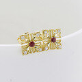 wholesale 18K metal fashion commuter style minimalist geometric ruby full-cut diamond earrings-0-2