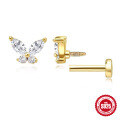 wholesale S925 Silver Diamond-Studded 16G Flat Threaded Cartilage Ear Piercing-0-13