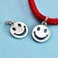 wholesale 925 Sterling Silver Minimalist Smiley Pendant Charm Bracelet Necklace Cord Accessory Wholesale Jewelry-0-2