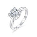 S925 Silver 18K Gold Plated 1-Carat Classic Bull Head Women's Engagement Ring-0-4