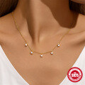wholesale S925 Sterling Silver New Ins-style Star Zircon Layering Collarbone Necklace, Korean Japanese。-0-2
