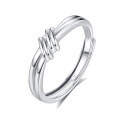 wholesale S925 Sterling Silver Original Design High-end Couple Rings Adjustable Plain Band Rings Valentine's Day Gift-0-45