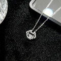 wholesale S925 Sterling Silver Auspicious Ruyi Dynamic Heart Necklace for Women, Peace Lock, Fashionable and Luxurious, Exquisite National Trend Design Pendant Necklace-0-4