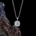 925 Sterling Silver Minimalist Square Necklace Set with Moissanite-0-1