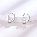 wholesale 925 Sterling Silver Tassel Minimalist Pearl Earrings, High-End Ins Style Pearl Ear Studs, Retro Cold-Toned Ear Clips-0-1